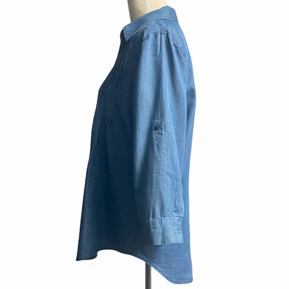 Gloria Vanderbilt 3/4 sleeve blue top blouse 🧩 - Picture 9 of 9